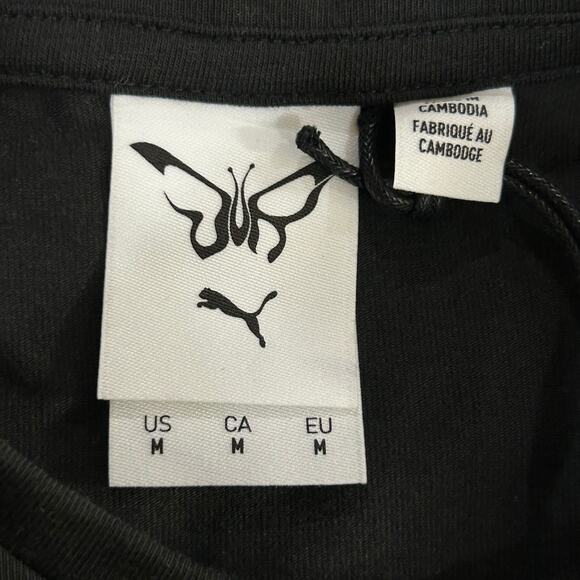 Puma x Dua Lipa Tee Womens M Black Short Sleeve Pullover Basic Slim T Shirt NEW - Picture 4 of 12